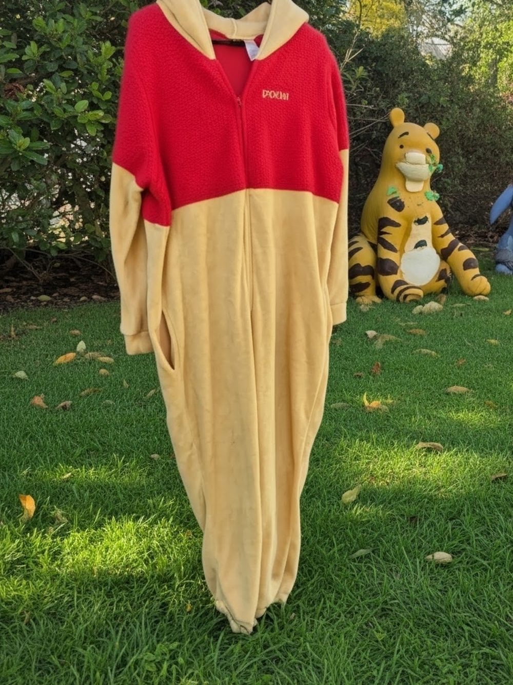 Disney Winnie the Pooh Red and Cream Hooded Fleece Onesie Robe